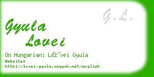 gyula lovei business card